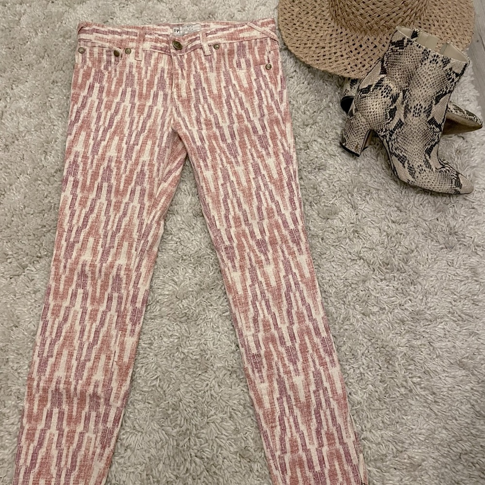 Free people boho low rise patterned pants